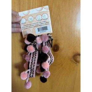 Boot Hugs by Bandals - Black and Pink Poms - Adjustable Size